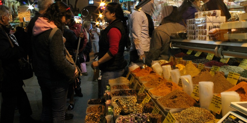 A market in Istanbul selling local delicacies to buyers buy ahead of the festival