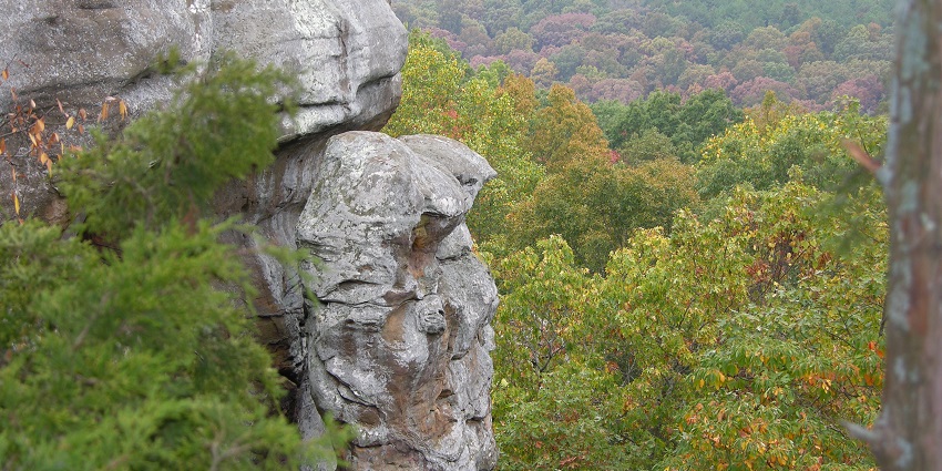 Rock formations at Shawnee National Forest is among the best places to visit near Chicago.