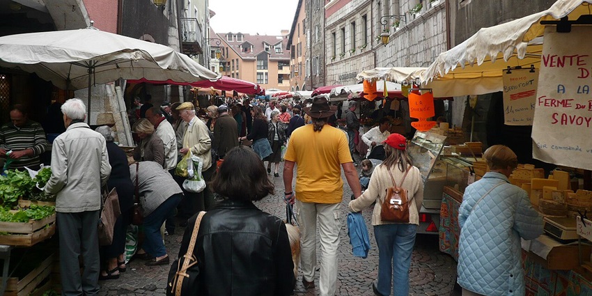 Local produce and cheeses at Annecy Market reflect some of the best things to do in annecy france