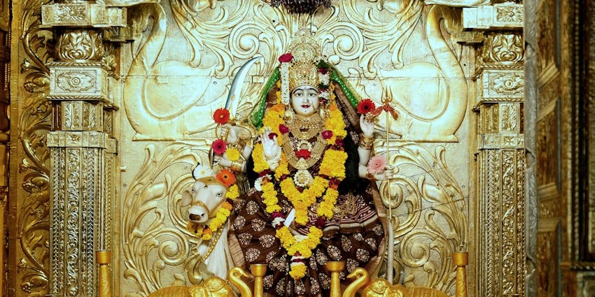 Snapshot from the inside of the iconic Shri Mahalakshmi Devi Temple, Mumbai in Maharashtra