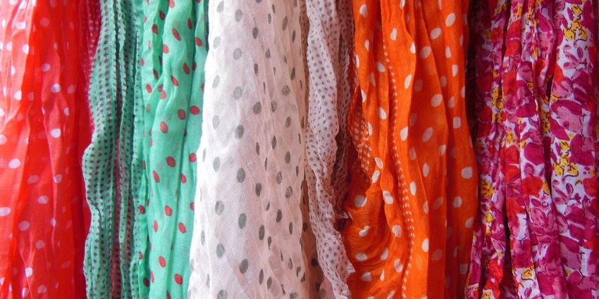 An image of scarves resembling the Turkish silk scarves, one of Turkey's best items to buy.