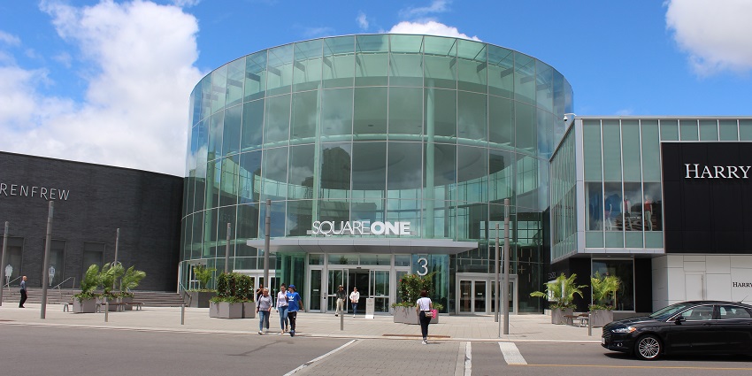 An image of the exterior of Square One, one of the best shopping places in Toronto.