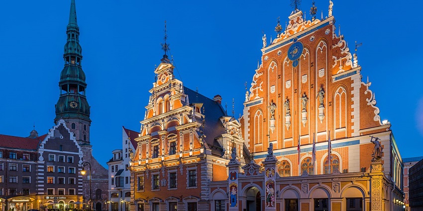 Things to do in Riga include climbing to the top of St. Peter’s Church for panoramic views of Riga’s red rooftops and cityscape.
