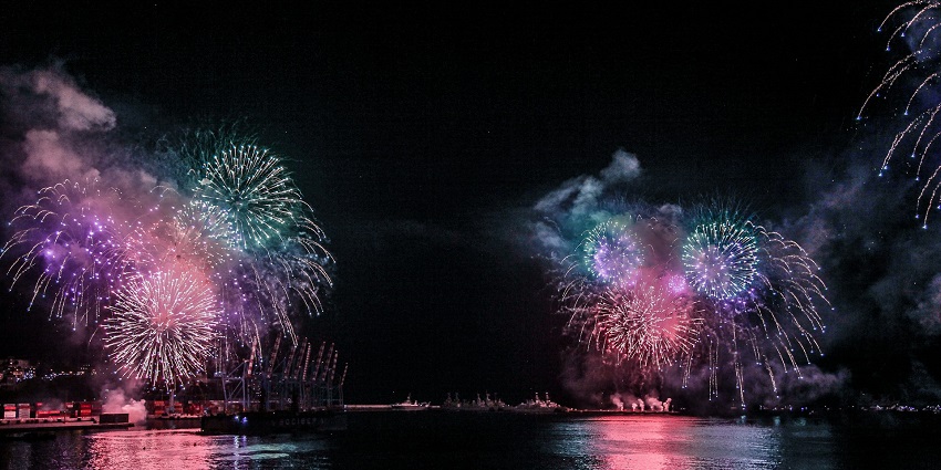 Firework celebration at Sterling Kodai Lake during New Year parties in Kodaikanal