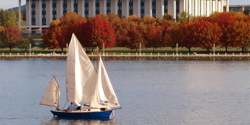 Things to do in Canberra include enjoying walking or cycling along the scenic shores of Lake Burley Griffin, surrounded by landmarks and gardens.