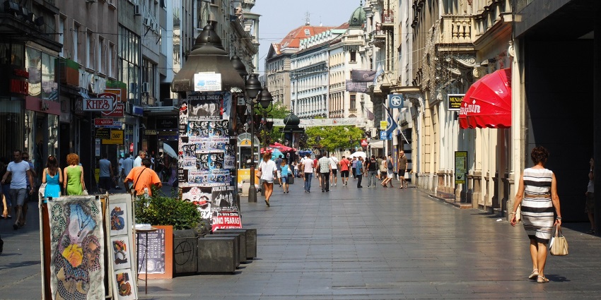 Enjoy a walk along Knez Mihailova, Belgrade’s main pedestrian street lined with shops and historic buildings, among the best things to do in Belgrade.