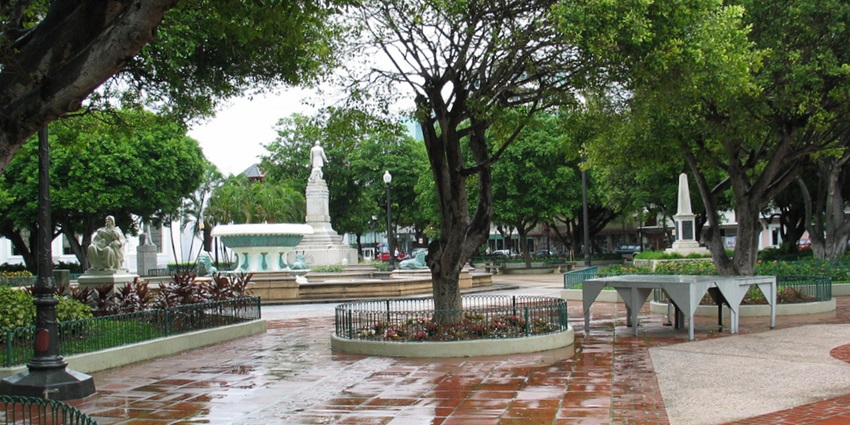 Take a stroll through the Plaza Las Delicias, a vibrant area depicting lively culture.