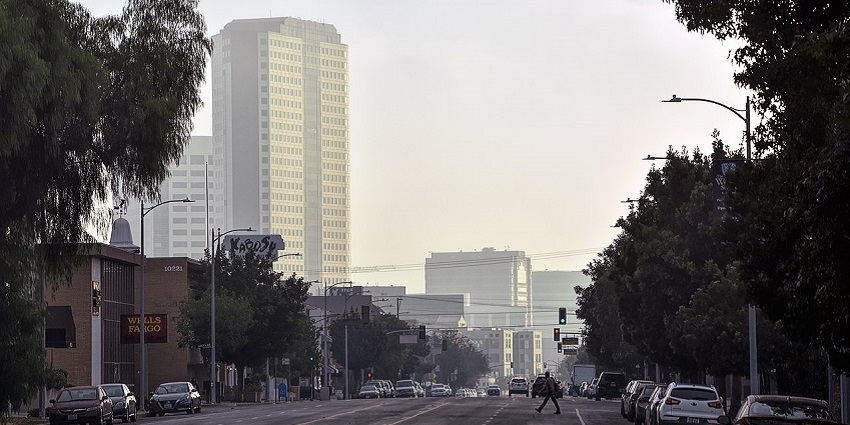 View of The Tower Burbank, a prominent high-rise office building in Burbank, California