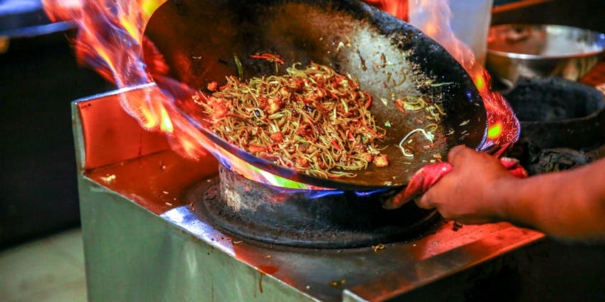 Tourists ready to taste the spicy flavours of Chinese cuisine at Sichuan Cuisine Museum.