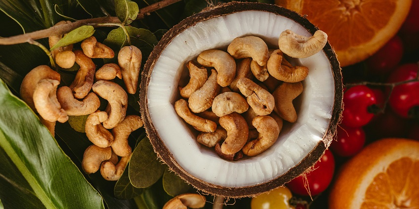 An Image of a cashew nut at a stall in the market, one of the top items to buy in Phuket.