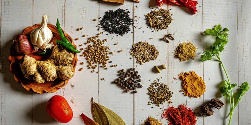 Image of colourful spice packets, which are considered popular things to buy in Thailand.