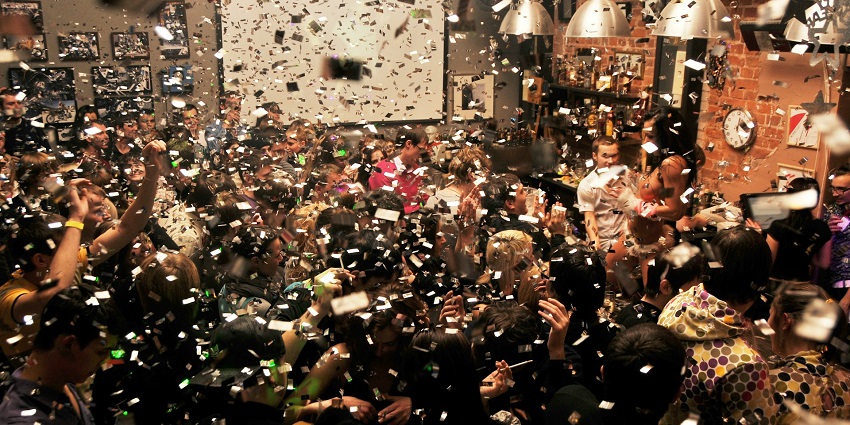 People dancing during New Year parties in Kodaikanal at The Tamara Kodai
