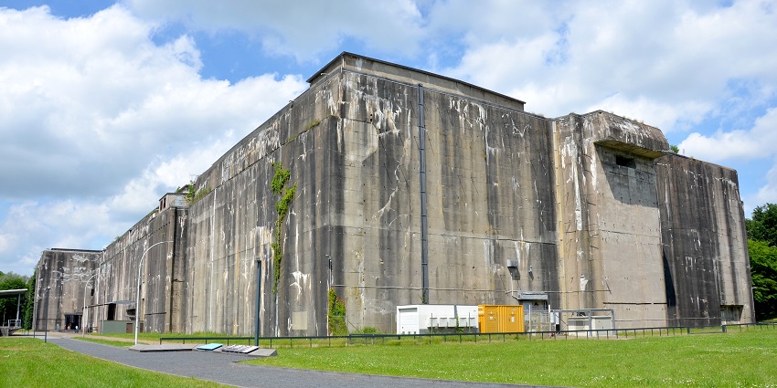 A massive Nazi-era structure once intended for U-boat production, now open for tours.
