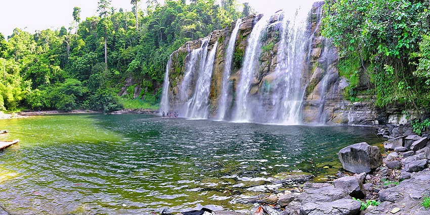 Tinuy-an Falls in Bislig City, a wide, multi-tiered waterfall in Surigao del Sur