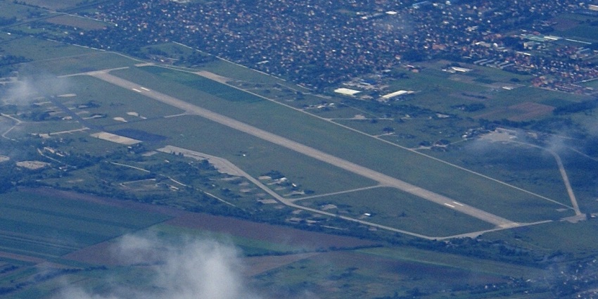 An image of Tököl Airport, a former military airbase now used for private flights.