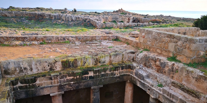 The Tombs of the Kings, a striking site from the tourist attractions in Paphos, Cyprus.