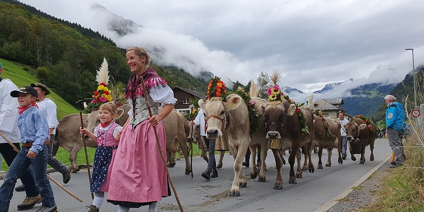 An image showing a group of people wearing traditional Swiss clothing.