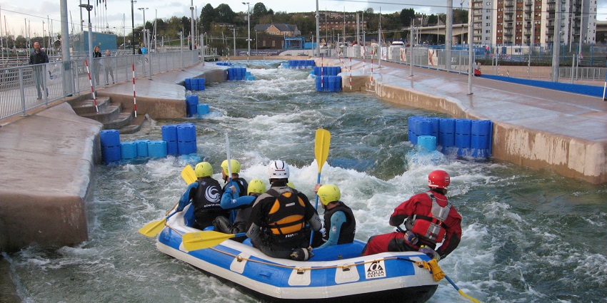 Tackle the artificial rapids of Cardiff International White Water for urban rafting excitement.