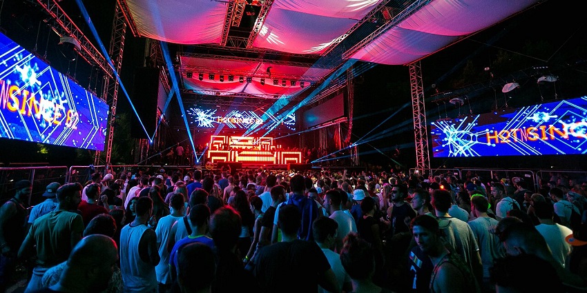 Laser lights, DJs, and dancing crowds fill the night sky at Split’s Ultra Europe music festival.