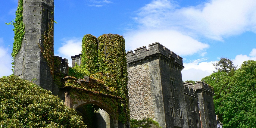 Historic estate featuring romantic ruins and well-tended botanical gardens in Sleat.