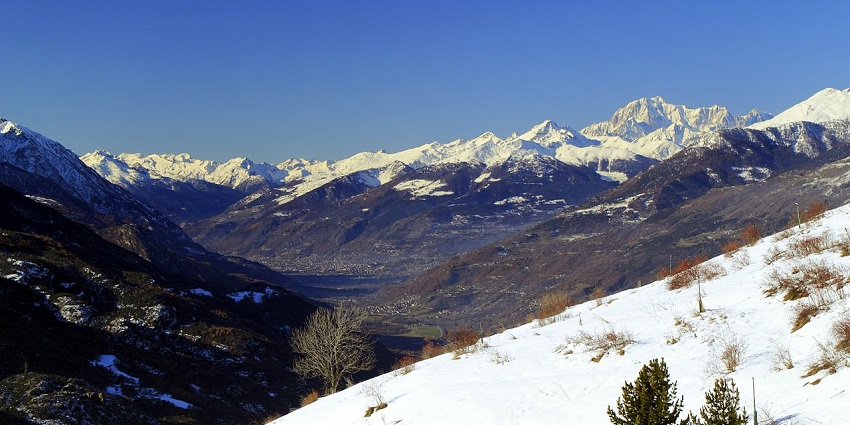 A soothing view of Val d’Aosta near Gran Paradiso, one of the best times to visit this valley in Italy.