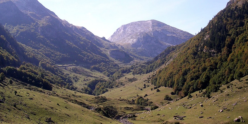 An image of Vallée d’Ossau, showing one of the most peaceful valleys in France in the Pyrenees.