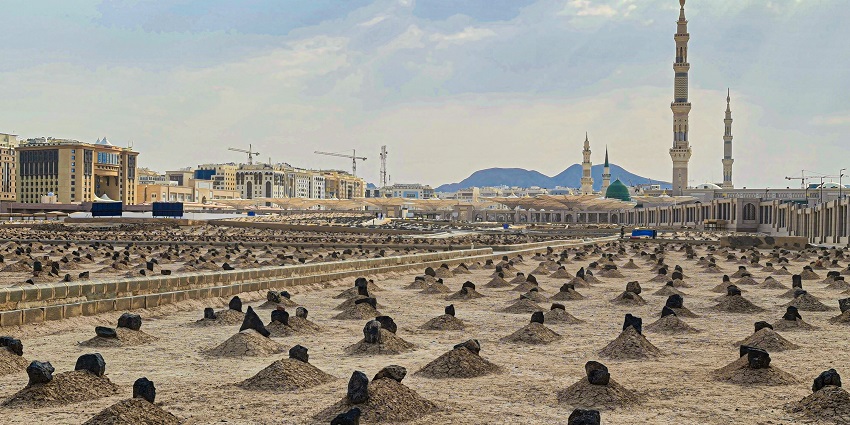 An image showing Al-Baqi’ Cemetery, an important Islamic historical site.