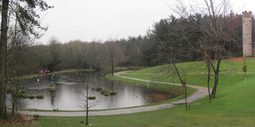Stroll through scenic trails and serene lakes at the historic Hardwick Park in Sedgefield.