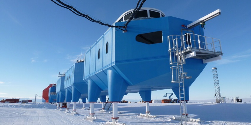 An image of an Antarctic research station showcasing scientific research in the region.
