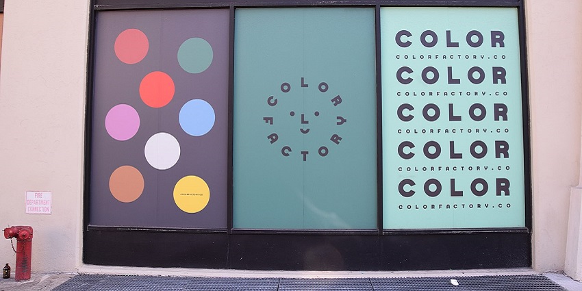 A demonstration of the colour theory on display for the public at The Color Factory, NYC.