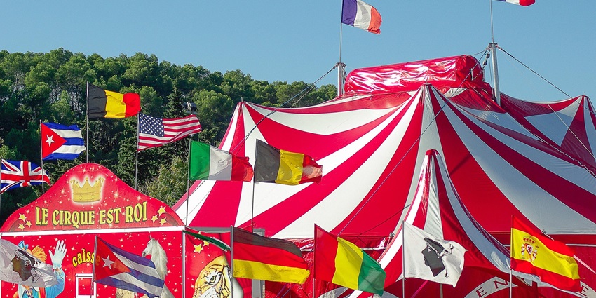 An image showing a circus resembling the Basseterre Circus, one of the best things to do in Basseterre St Kitts