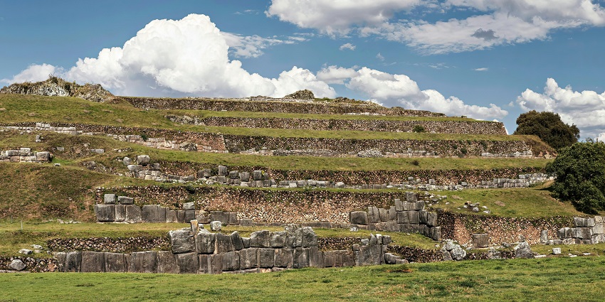 Image of the stone terraced hills similar to the stone terraces in Banyalbufar, one of the top things to do in Banyalbufar.