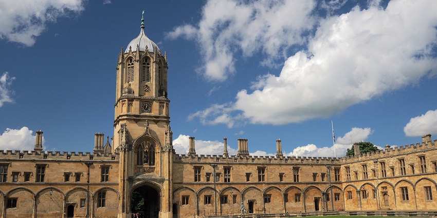 A cathedral at the heart of Oxford University, known for its history and beautiful architecture.