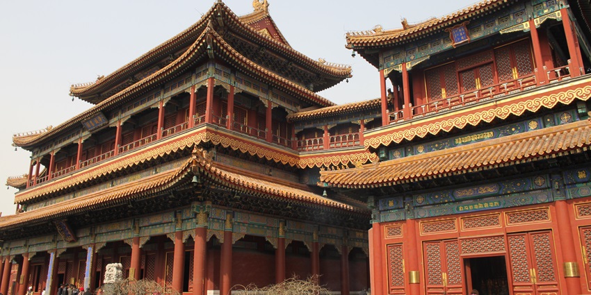 Visiting the main courtyard of Lama Temple is one of the great things to do in Beijing in February.