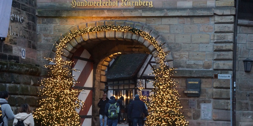 Explore the Handwerkerhof, a medieval-style artisan courtyard with local crafts, shops, and cafes in Nuremberg.