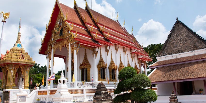 A glimpse of the iconic Wat Chalong, one of the best places to visit in Phuket in June.