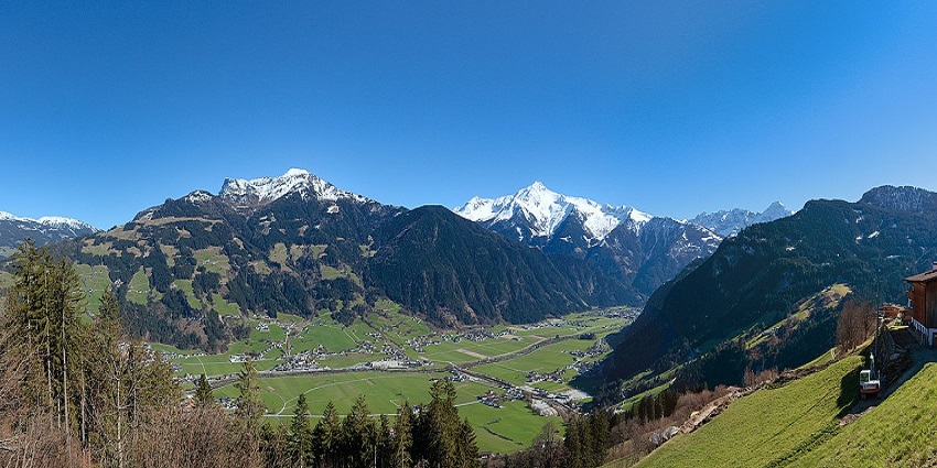 An image of Zillertal Valley, a famous place to visit in the Tyrol region of Austria.