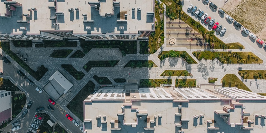 An image of a complex resembling Anyang Sports Complex featuring sports facilities.