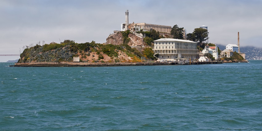 Alcatraz Island with historic prison, one of the historical places in San francisco