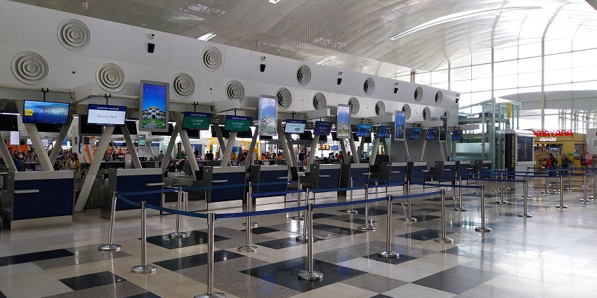Inside view of airport check-in counter area – do Indians need a visa for Sri Lanka.