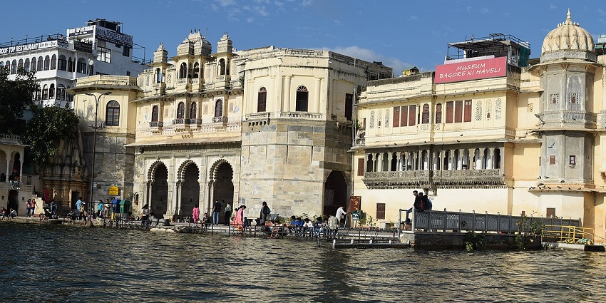 Bagore ki Haweli, built on a lake famous for its centuries-old architecture in Udaipur