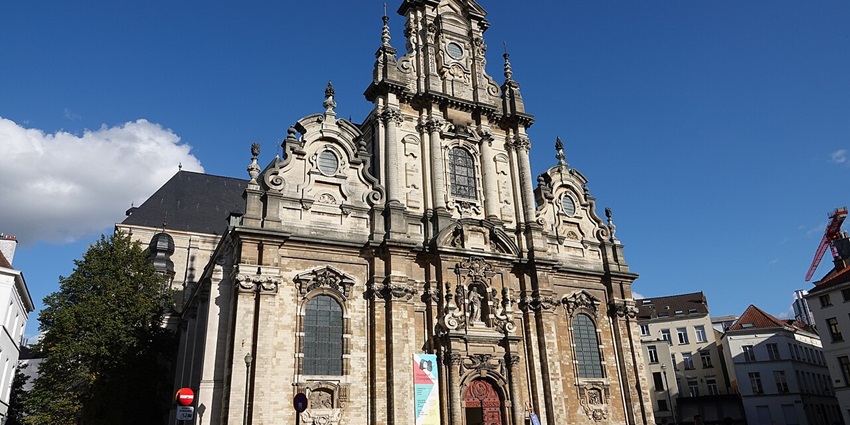 The church of Saint John at the Beguinage, with detailed architecture, one of the most stunning hidden places Brussels has to offer.