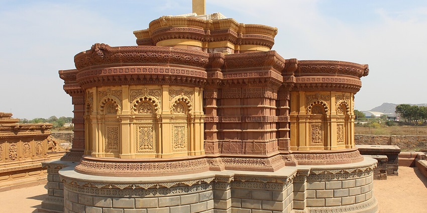 The Exterior of the Chhatedi in Bhuj is one of the places to visit in Gujarat in November.