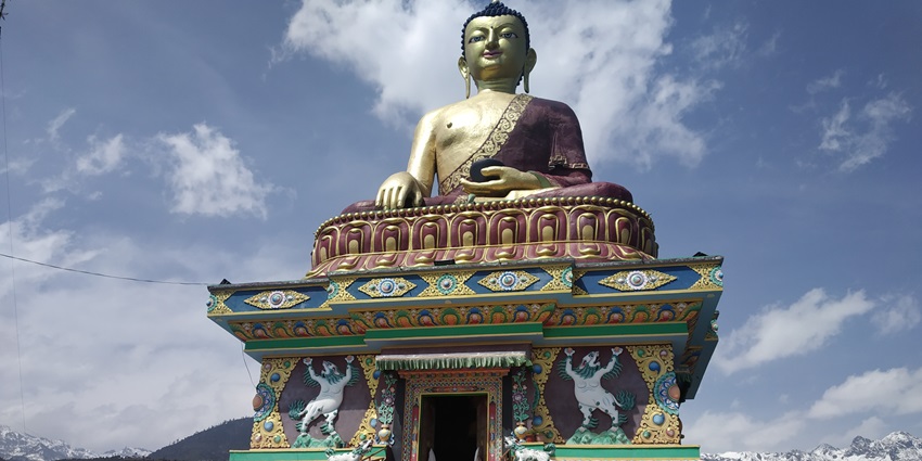 The giant Buddha statue with gold architecture, one of the best places to visit in Tawang