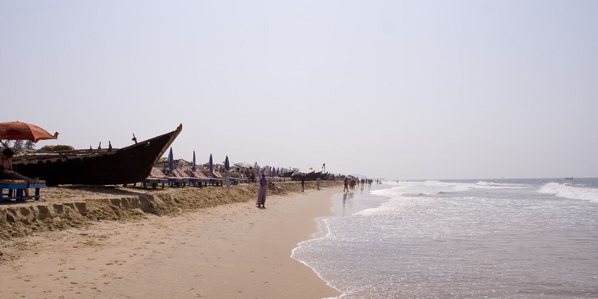 Lively Calangute Beach is filled with shacks, water sports, and golden sand.