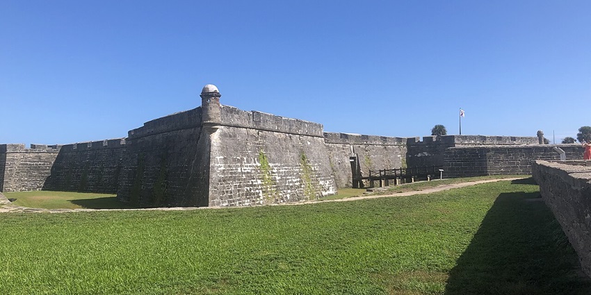 South-west facade of Castillo de San Marcos, tops the list of historical places in Florida