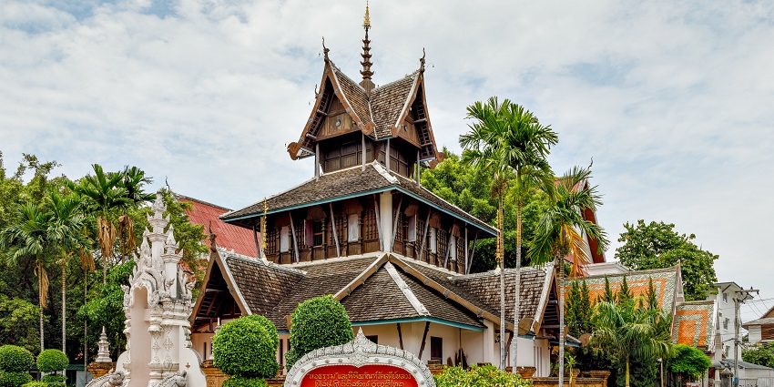 Buddhist manuscript library and museum in Chiang Mai, one of the most beautiful places to visit in Thailand in January.