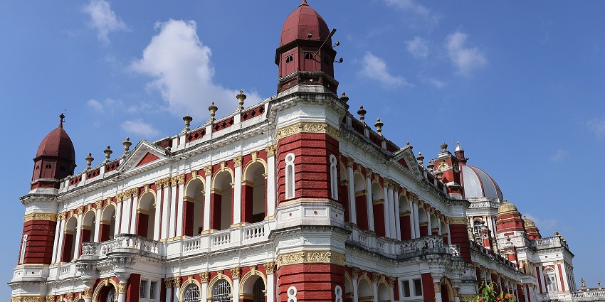 Cooch Behar Palace with Italian Renaissance architecture, one of the places to visit in West Bengal in August.