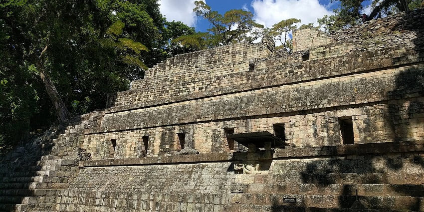 Intricately carved Mayan stela at Copán Ruinas, a fascinating archaeological spot