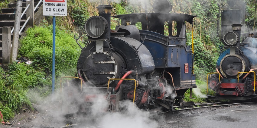 Darjeeling Himalayan Railway with traditional train, one of the best places to visit in Darjeeling in June.